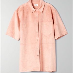 ARITZIA Funk button up in salmon pink